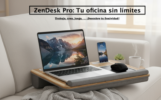 Mesa portátil multifuncional para ordenador | Escritorio ergonómico con soporte para móvil y alfombrilla de ratón integrada